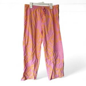 Lilly Pulitzer Pink & Orange Tropical Knit Pajama Pants S